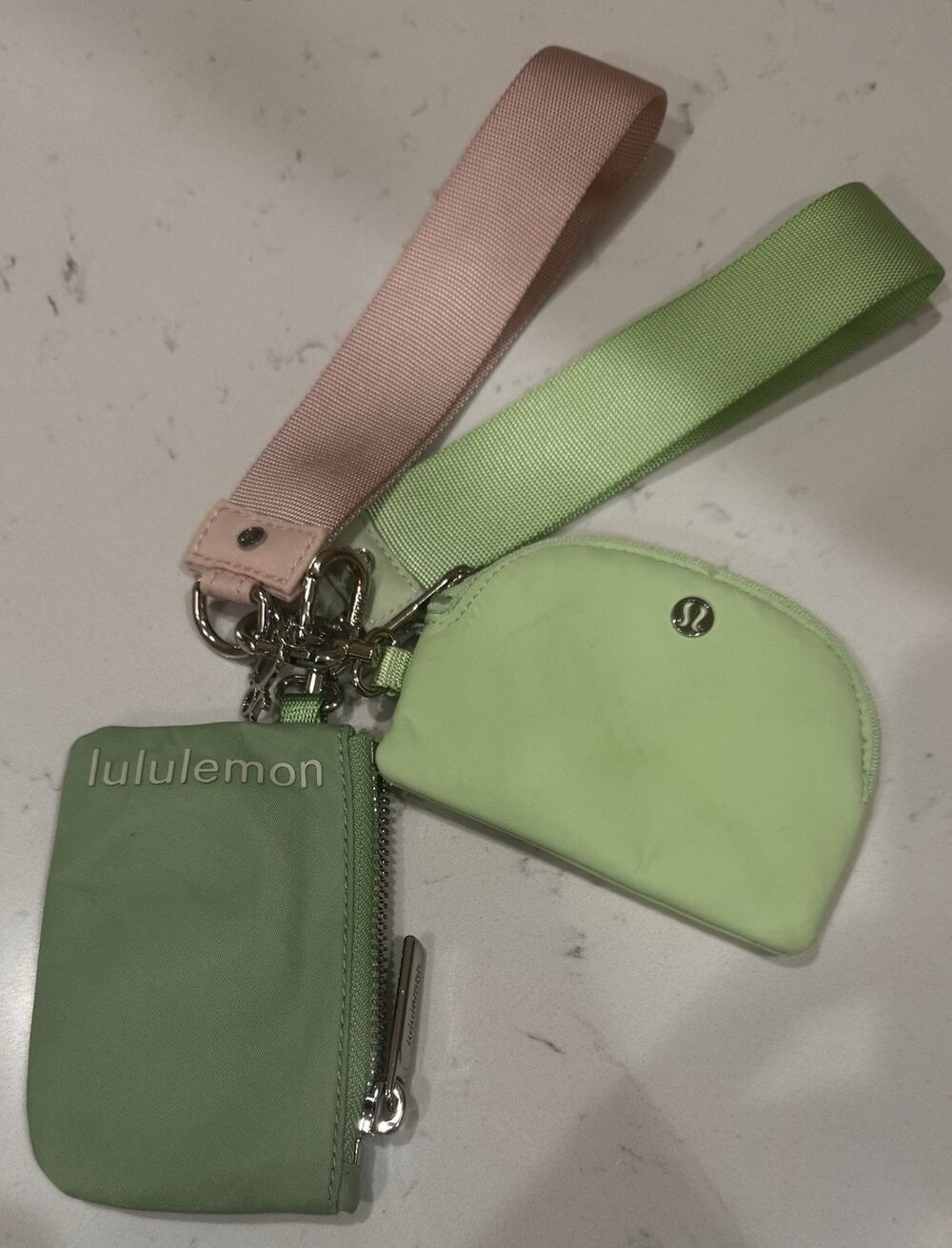 Lululemon Dual Pouch Wristlet Citrus Lime And Green Colorway